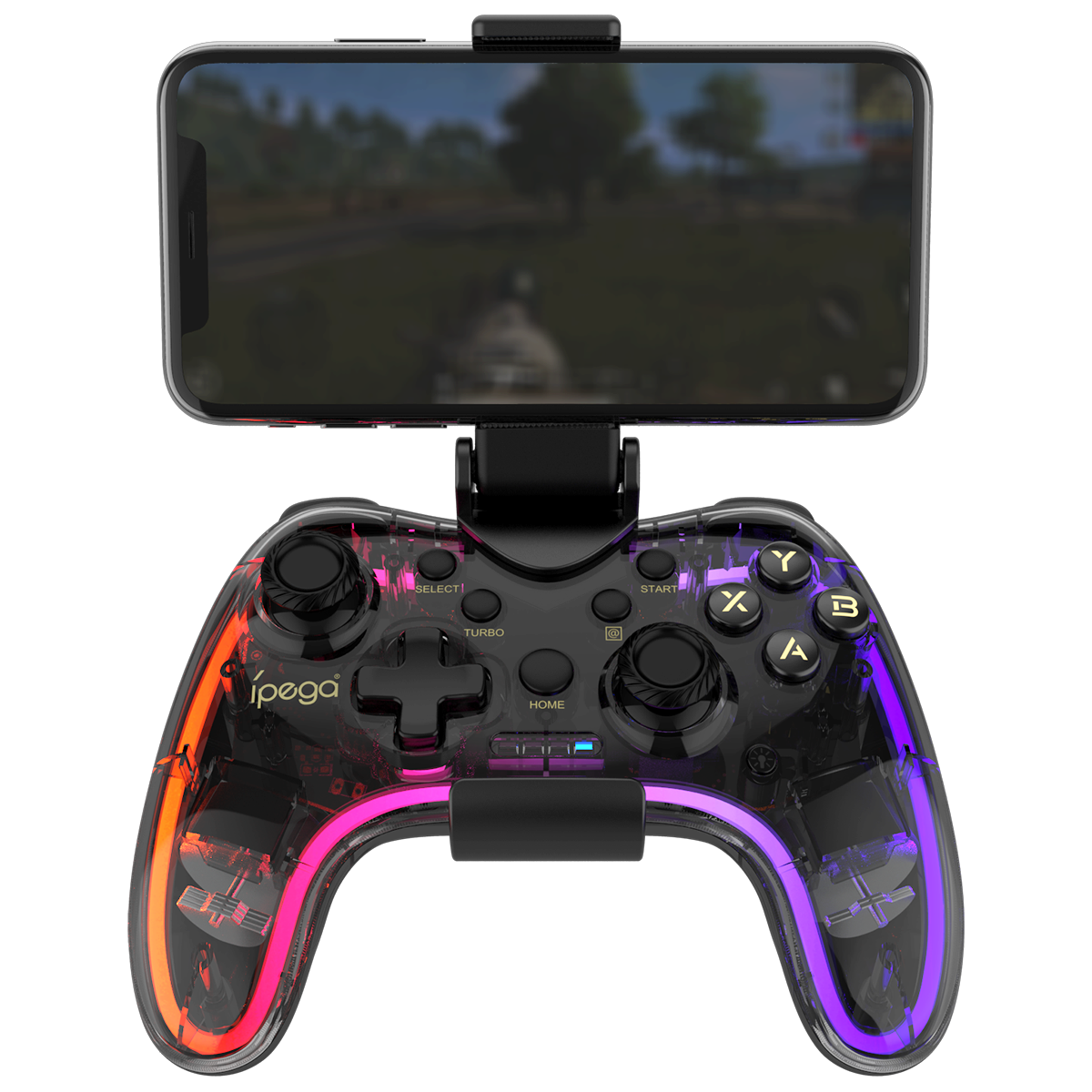 iPega Bluetooth Game Controller RGB Colorful Transparency Gamepad for IOS/Android/PC/NS Host/P4/P3 - Black Diamond iPega Bluetooth Game Controller RGB Colorful Transparency Gamepad for IOS/Android/PC/NS Host/P4/P3 - Black Diamond